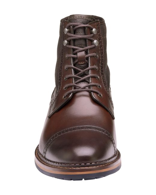 Johnston & Murphy Xc Flex Connelly Genuine Shearling Lined Laceup Leather Boot in Brown for Men