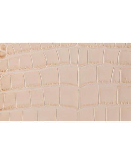 Brahmin Natural Small Caroline Croc Embossed Leather Satchel