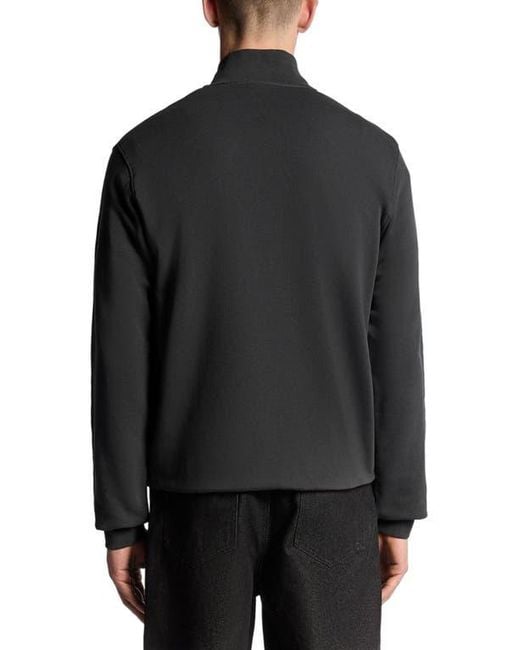 Lyle & Scott Black Loopback Quarter Zip Sweat for men