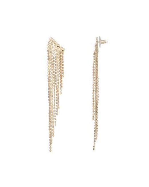 Jessica Simpson Metallic Rhinestone Fringe Drop Earrings