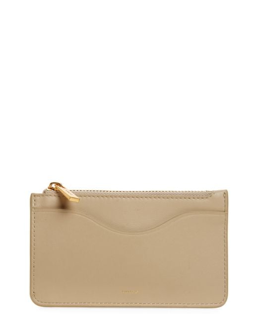 Vince Brown Leather Zip-Top Card Case