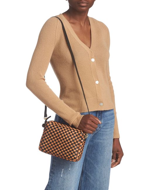 Clare V. Midi Sac Woven Leather Crossbody Bag