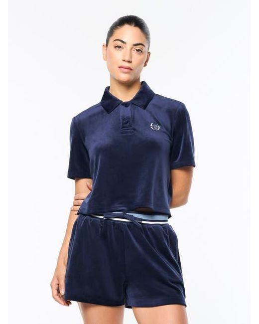 Sergio Tacchini Blue Adele Velour Polo