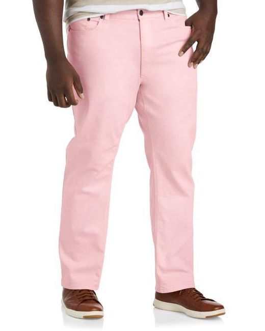 True Nation by DXL Pink Big & Tall Garment Dyed Stretch Twill Pants for men