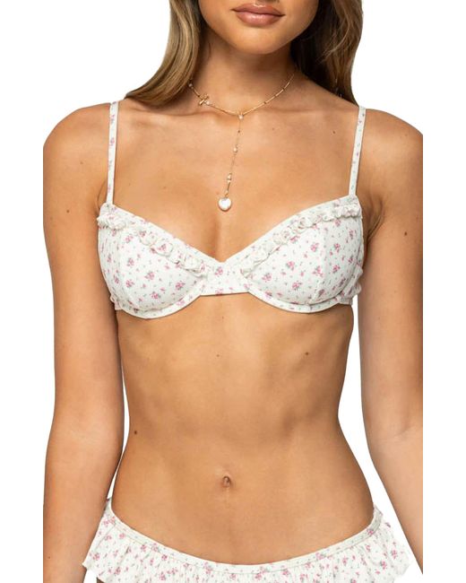 Edikted White Amelia Underwire Bikini Top