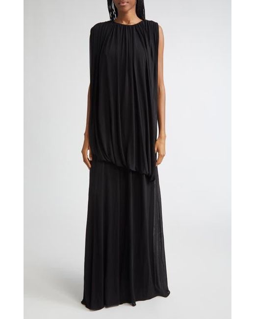Giambattista Valli Black Draped One-Shoulder Gown
