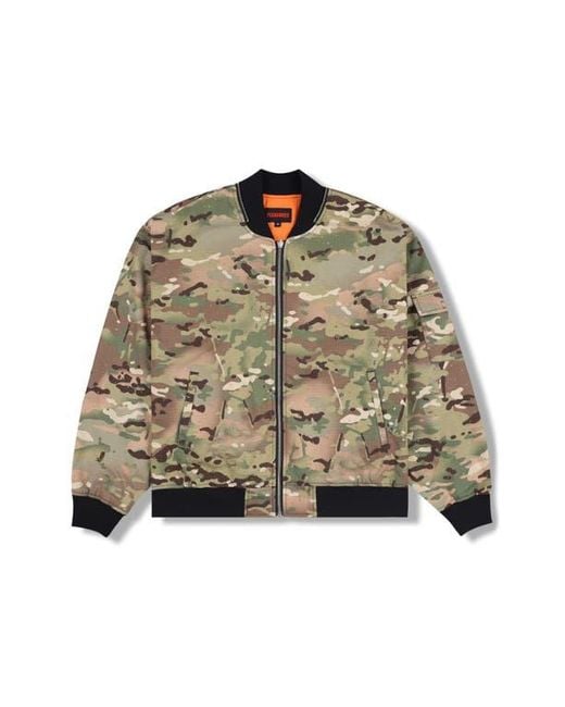 Pleasures Multicolor Rhinestone Embellished Print Cotton Bomber Jacket for men