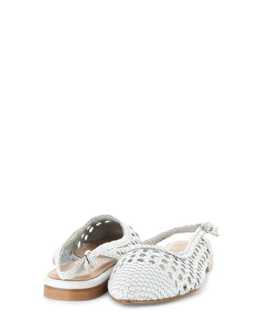 Bos. & Co. White Willow Slingback Cap Toe Flat