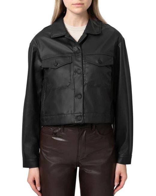 Mavi Black Maren Coated Button-Front Jacket