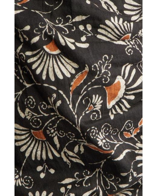 Rails Black Cali Floral Print Peplum Top