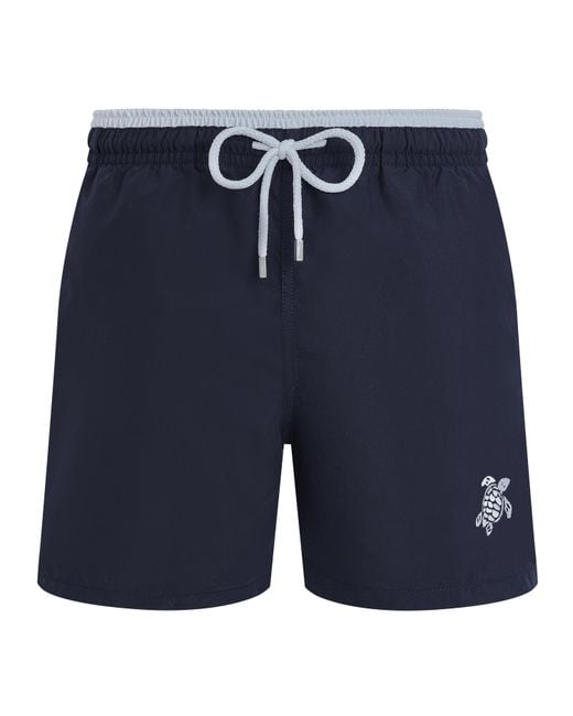 Vilebrequin Blue Solid Bicolor Length Swim Trunks for men