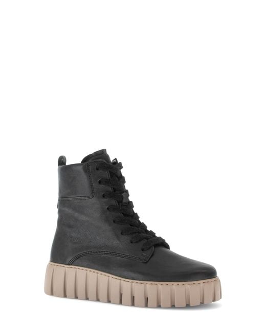 Gabor Black Lace-Up Boot