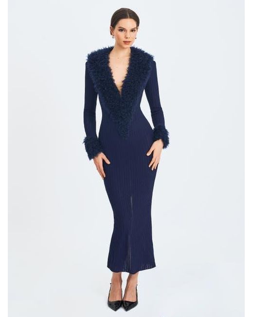 miss circle blue dress Miss Circle Women's Wallie Baby Blue Rhinestone Embellished Mesh Backless  Gown