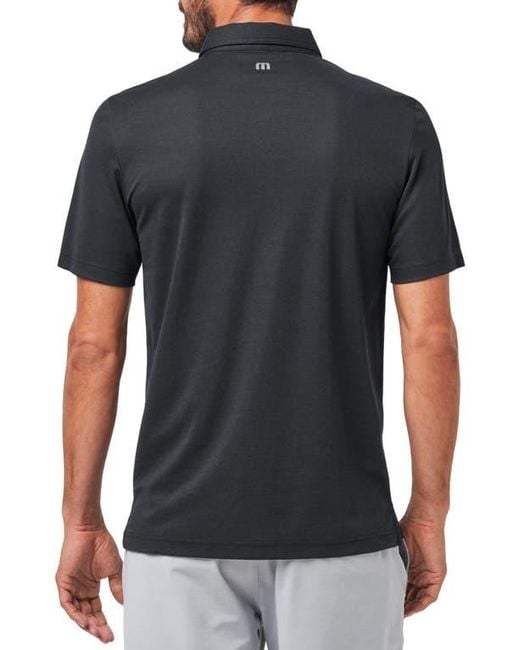 Travis Mathew Black State Of The Art 2.0 Chest Stripe Polo for men