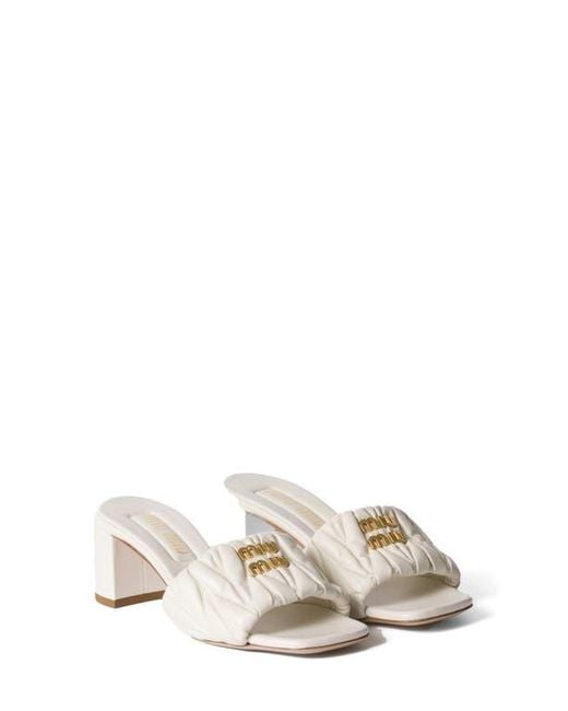 MATELASSÉ SLIDES IN OFF WHITE CALFSKIN