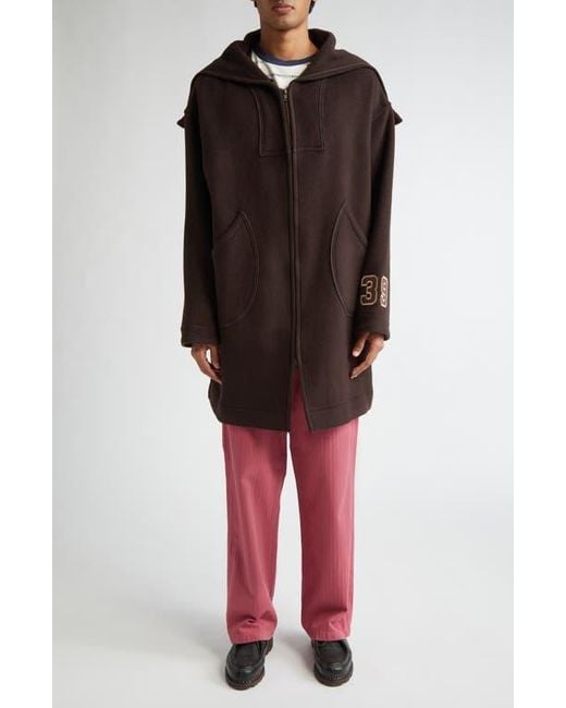 Bode Black Sideline Wool Coat for men