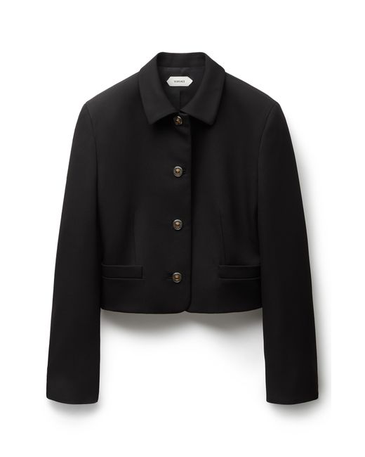 Versace Black Wool Grain De Poudre Jacket