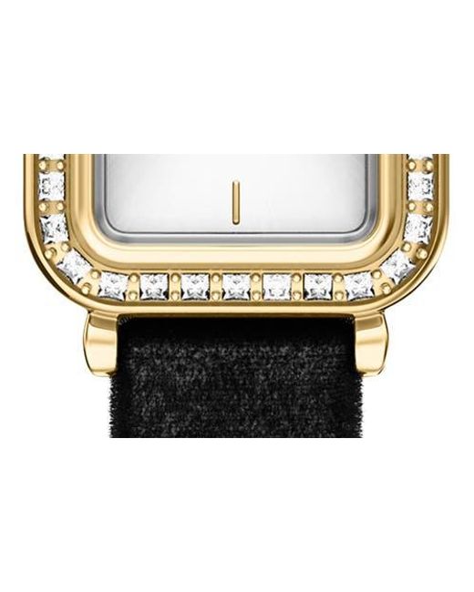 Fossil Metallic Raquel Velvet Strap Watch, 18Mm X 29Mm