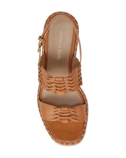 Veronica Beard Natural Riya Slingback Espadrille Platform Wedge Sandal