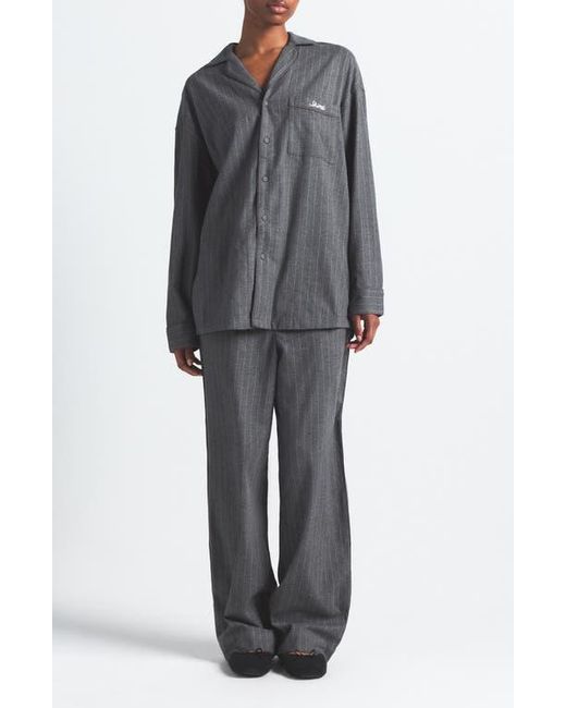 Skims Gray Elevated Flannel Pajamas