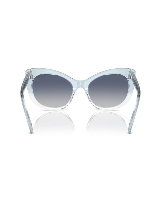 Swarovski Blue 55mm Cat Eye Sunglasses for men