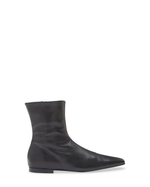 Totême Black Flat Side Zip Bootie