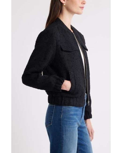 Caslon Blue Bouclé Bomber Jacket