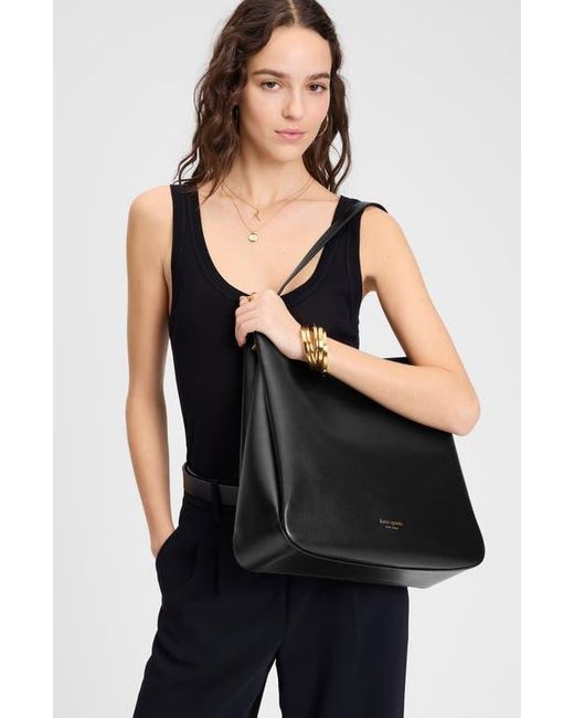Kate Spade Large Grace Leather Shoulder Bag in Black | Lyst