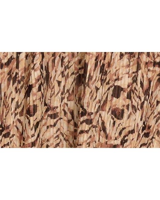 Ramy Brook Brown Gabriela Abstract Print Handkerchief Hem Halter Dress