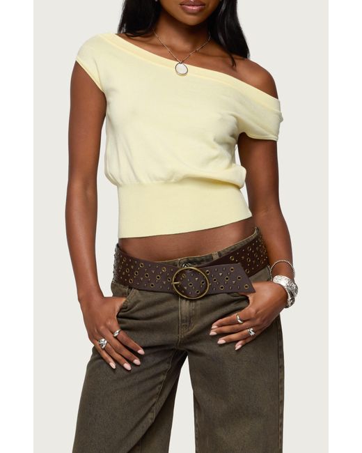 Edikted Yellow Michaela One-Shoulder Top