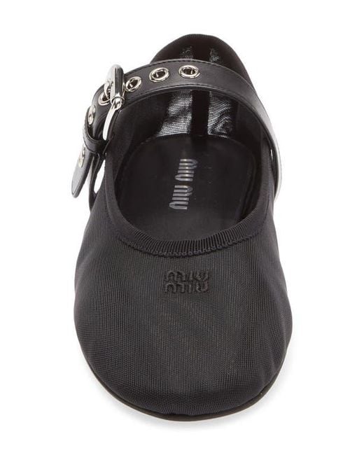 Miu Miu Black Mary Jane Ballet Flat
