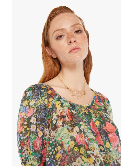 Mother Red The Garden Party Tie Back Peasant Top