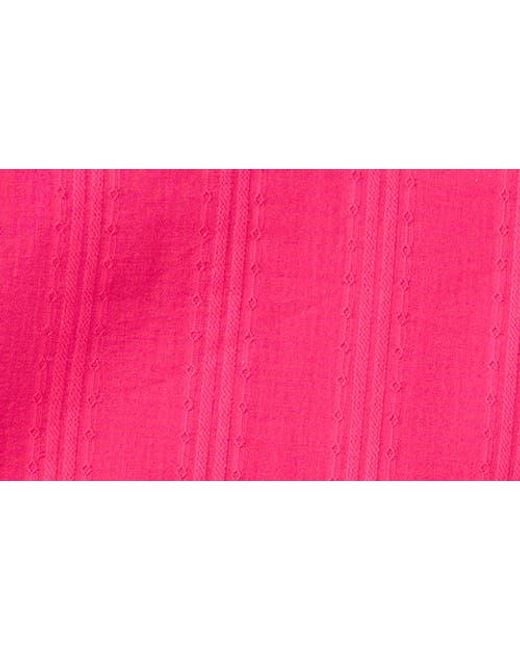Halogen® Pink Ruffle Neck Flutter Sleeve Top