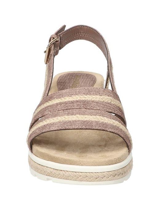 Easy Street Metallic Mel Espadrille Slingback Platform Wedge Sandal