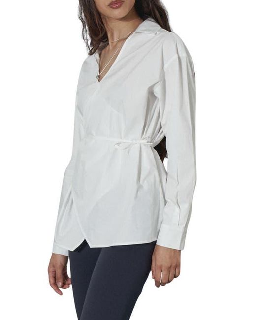 Find Me Now Gray Mukkda Cotton Wrap Top