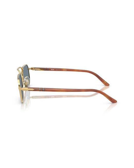 Persol Blue 57Mm Polarized Rectangular Sunglasses for men
