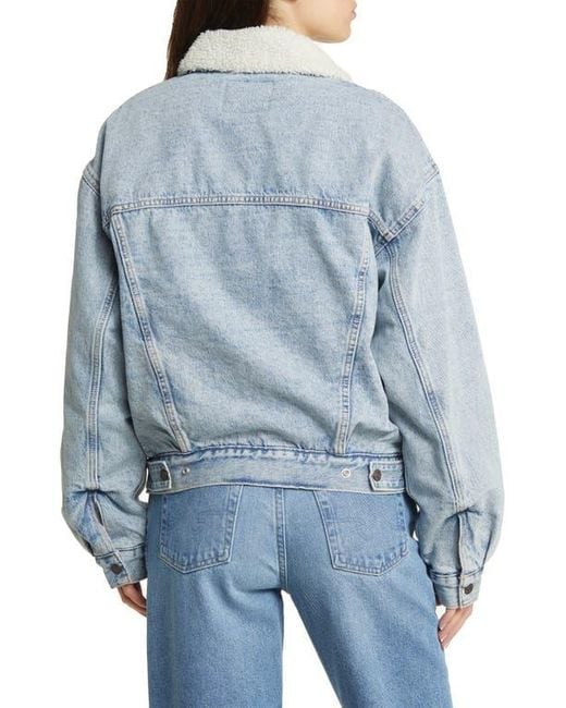 Levi's '90S High Pile Fleece Lined Denim Trucker Jacket in Blue | Lyst