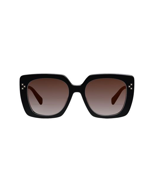 Celine Mini Triomphe 55mm Round Sunglasses in Brown | Lyst