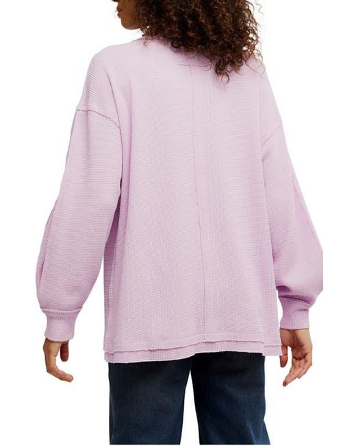 Free People Purple Coast 2 Coast Oversize Thermal Top