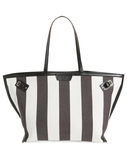 Proenza Schouler Black Days Caryall Stripe Canvas Tote