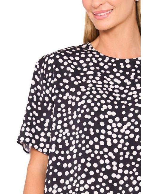 Halogen® Black Polka Dot Crepe Top