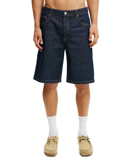 Cotton On Blue Baggy Denim Short for men