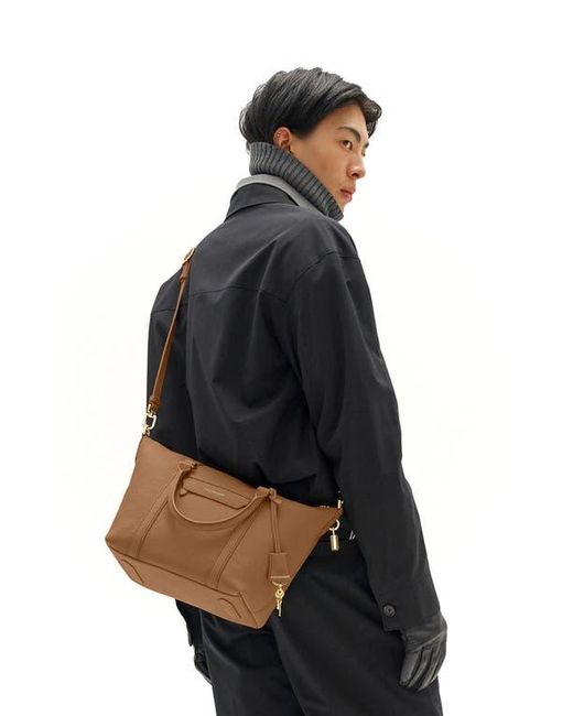 Maison De Sabre Brown Small Leather Weekender Bag