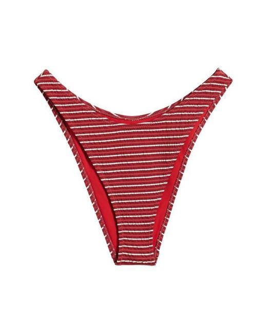 PacSun Red Emily Stripe High Leg Scoop Bikini Bottoms