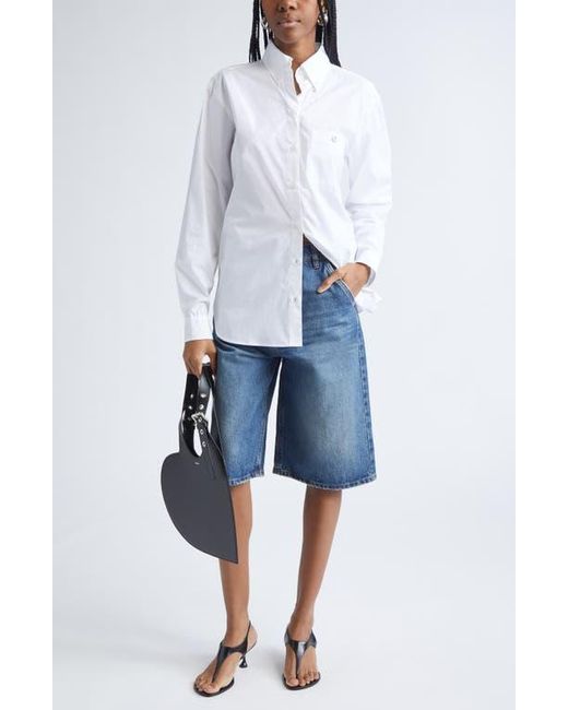 Coperni White Boyfriend Logo Cotton Button-Down Shirt