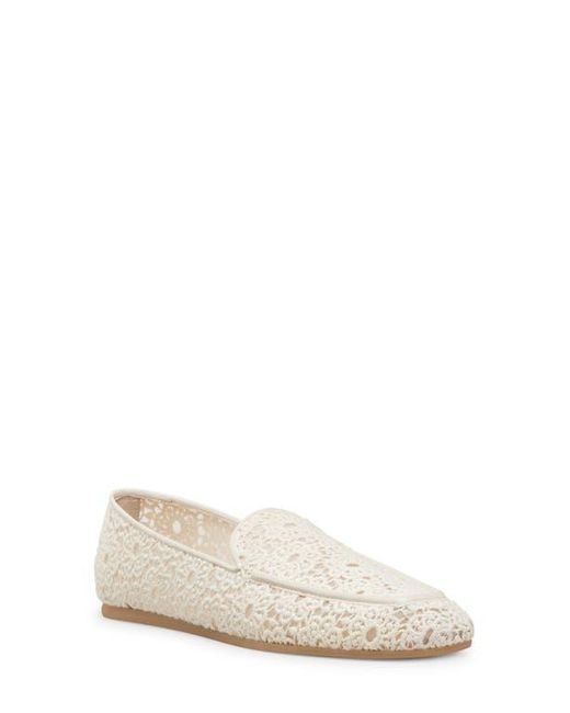 Stuart Weitzman White Lee Embroidered Loafer