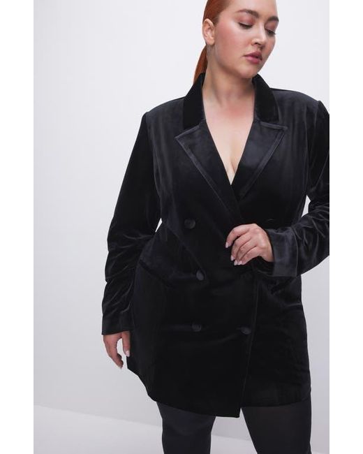 GOOD AMERICAN Executive Long Sleeve Velvet Blazer Dress in Black Lyst