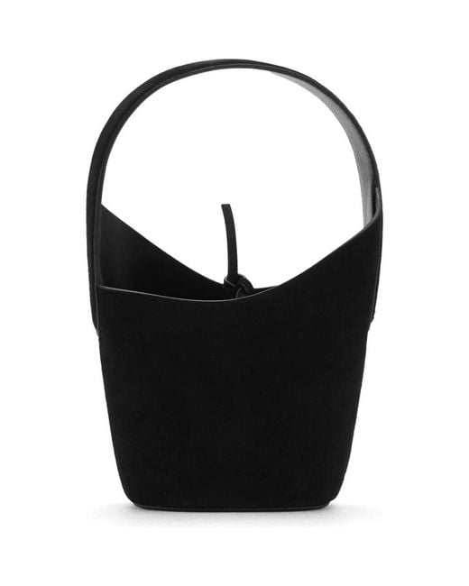 Mango Black Leather Bucket Bag