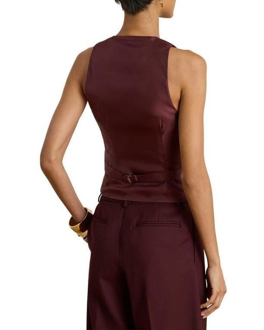 Ralph Lauren Purple Wool Blend Twill Vest