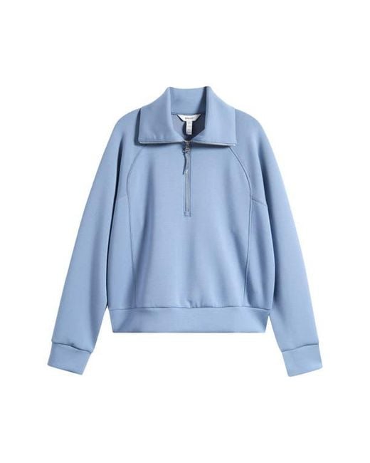 Spanx Blue Airessentials Half Zip Sweatshirt
